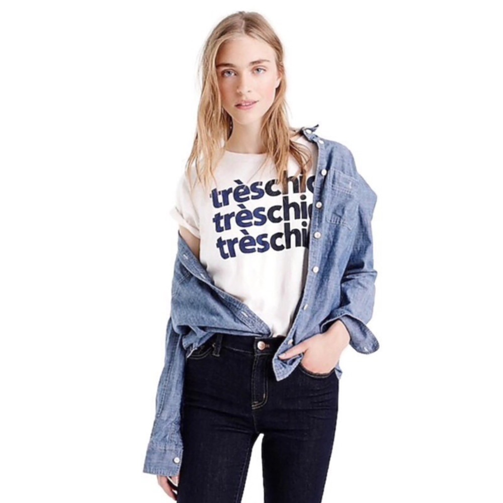 J Crew French graphic tee